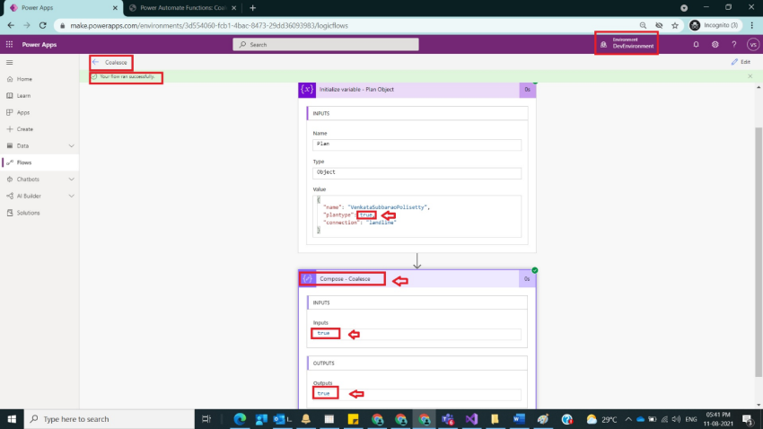 Usage of Coalesce Function in Power Automate